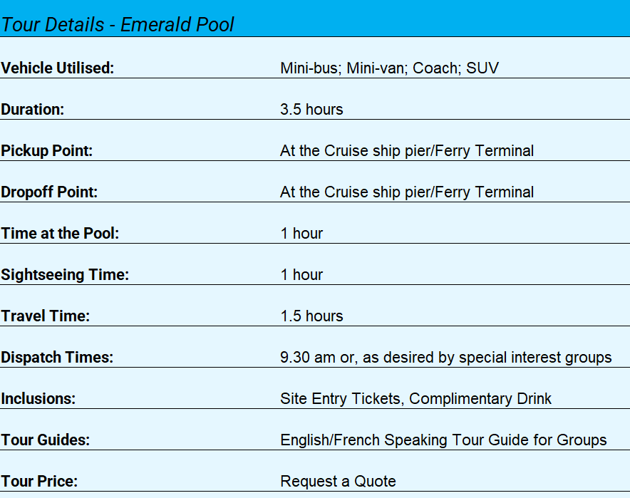 Emerald Pool tour details