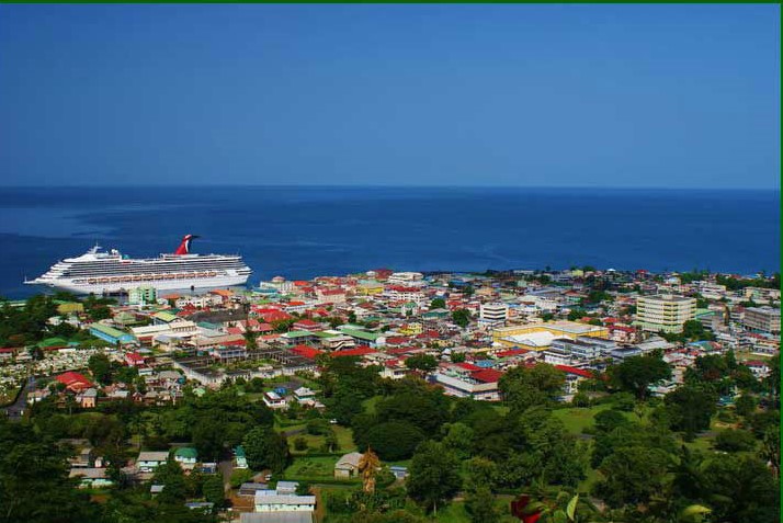 Cruise Ship in Port, Roseau Dominica